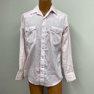 Wrangler Vintage Cowboy Cut Pearl Snap Long Sleeve Button Shirt Mens 15 1/2 - 34